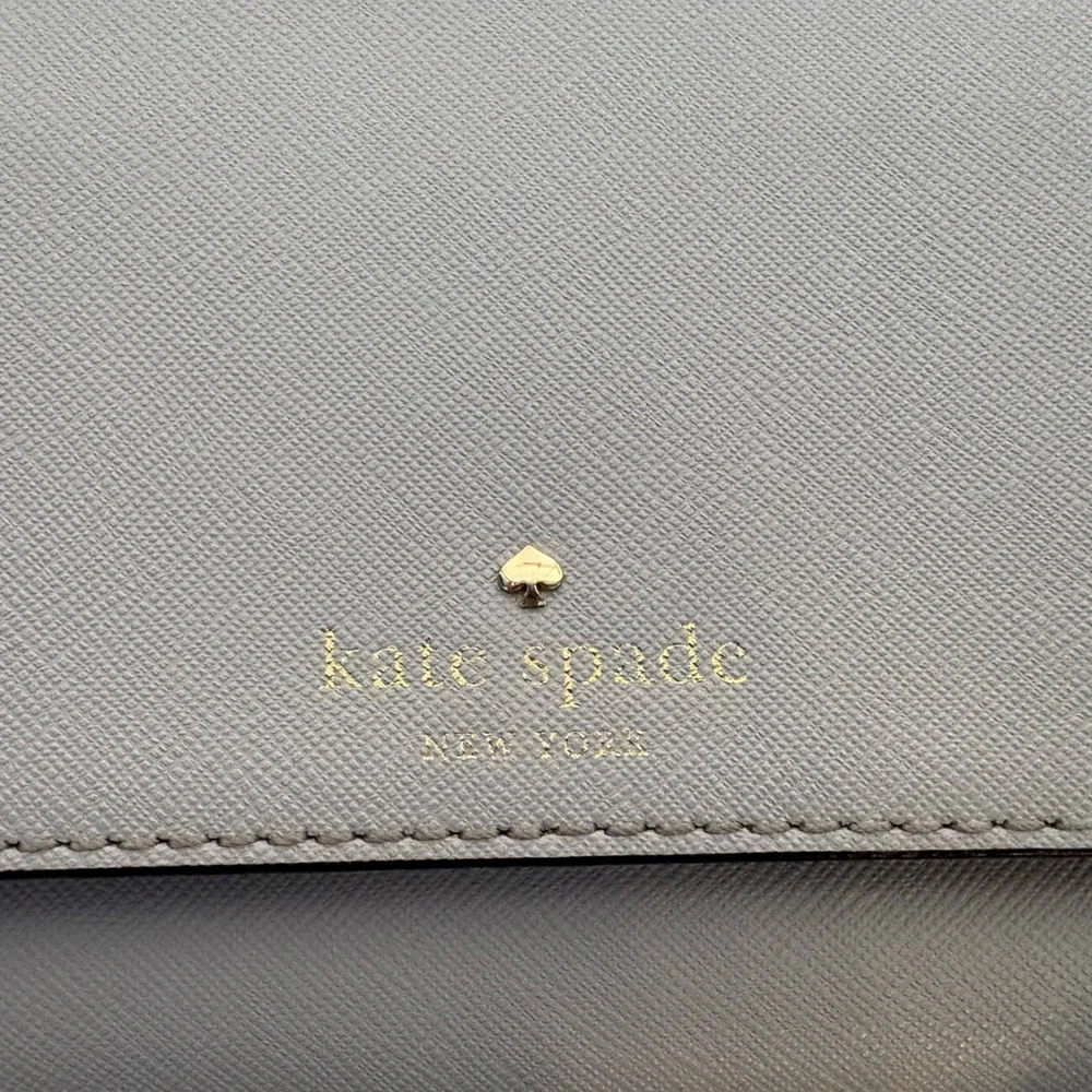 KATE SPADE grey crossbody with removable strap clutch - Picture 8 of 14